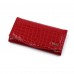Veliki crveni lak kroko ženski kožni novčanik - Model 164 