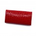 Veliki crveni lak kroko ženski kožni novčanik - Model 164 