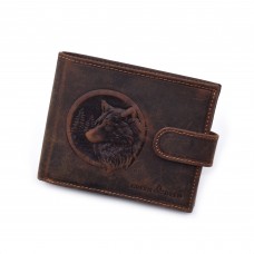 Muški novčanik sa motivom vuka sa kopčanjem - 3DW1021T