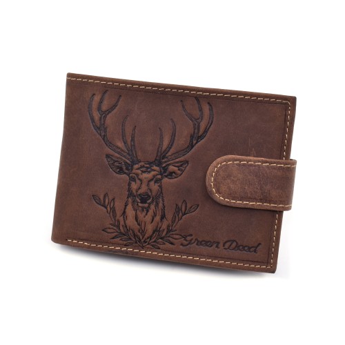 Lovački kožni novčanik sa motivom jelena sa kopčanjem - DEER1021T
