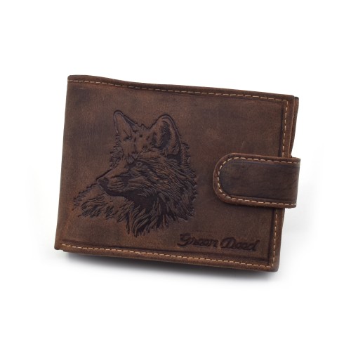 Muški novčanik sa motivom lisice i kopčanjem ROKA1021/T