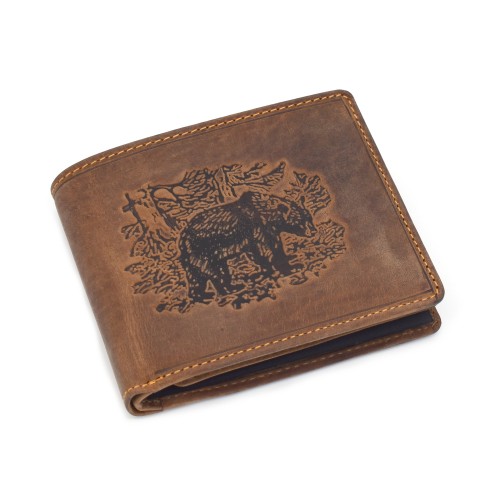 Lovački kožni novčanik sa motivom medveda
