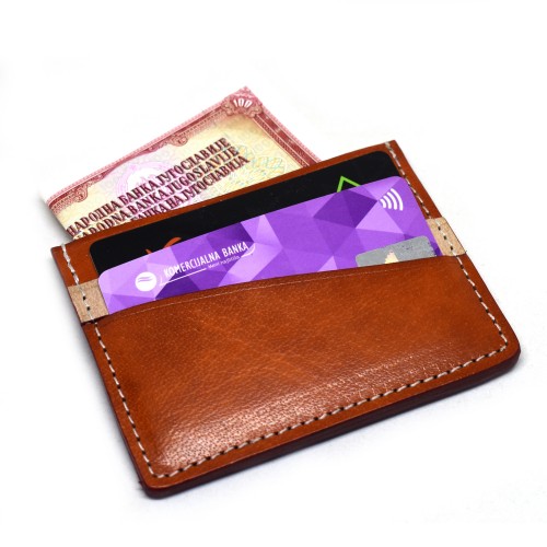 Narandžasti Minimalistički Kožni Novčanik Za Kreditne Kartice