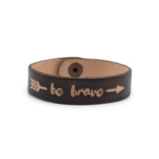 "Be Brave" Ručno Rađena Kožna Narukvica - antilop