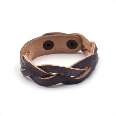 Pletena kožna narukvica - Siva Pletena kožna narukvica - Siva