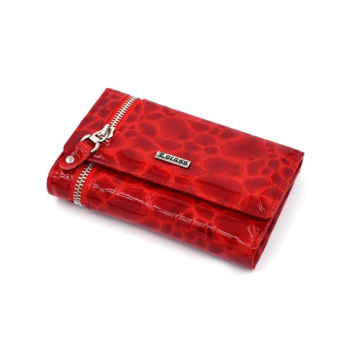 Crveni lak kroko ženski kožni novčanik - Model 236 