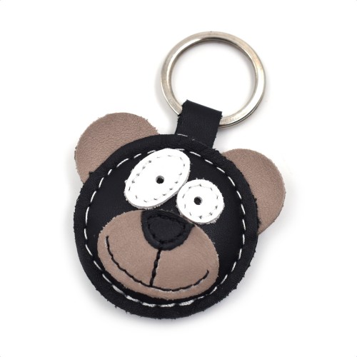 Crni medved kožni privesak za ključeve - 003