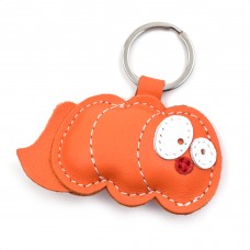 Narandžasta gusenica kožni privesak za ključeve - 022