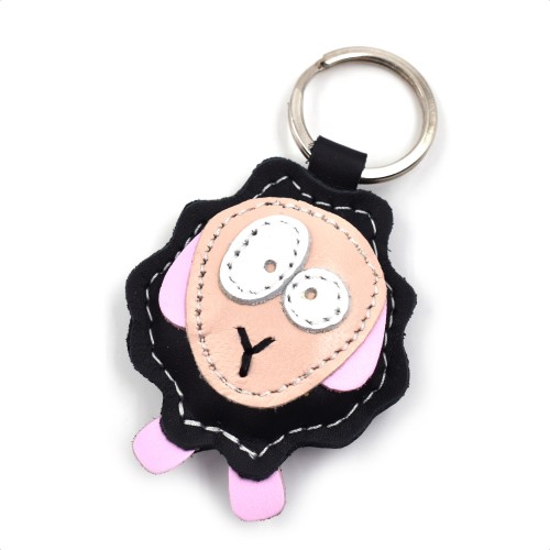 Crna ovca kožni privesak za ključeve - 029