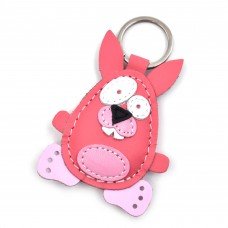 Rozi debeli zec kožni privesak za ključeve - 048
