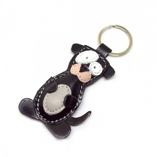 Crni pas kožni privesak za ključeve - 063