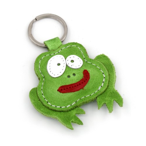 Zelena žaba kožni privesak za ključeve