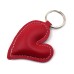 Kožni privezak za ključeve crveno srce - 02